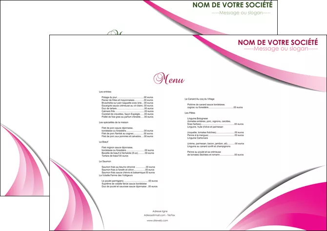 creation graphique en ligne set de table metiers de la cuisine menu restaurant carte MLGI31188