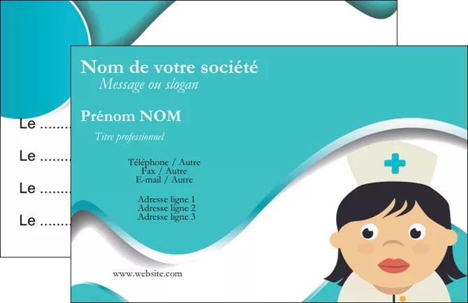 creation graphique en ligne carte de visite infirmier infirmiere infirmiere infirmerie blouse MID31362