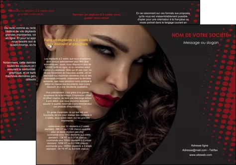 imprimerie depliant 3 volets  6 pages  centre esthetique  coiffeur a domicile salon de coiffure salon de beaute MLIGLU31754