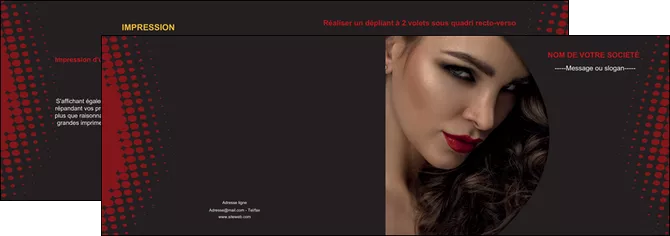 modele depliant 2 volets  4 pages  centre esthetique  coiffeur a domicile salon de coiffure salon de beaute MLGI31768