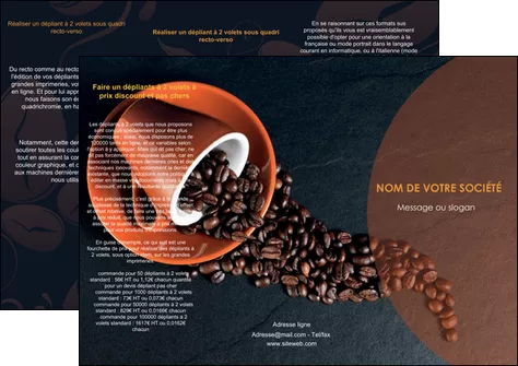 exemple depliant 3 volets  6 pages  bar et cafe et pub tasse a cafe cafe graines de cafe MLGI31830
