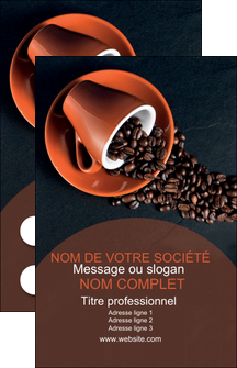 personnaliser modele de carte de visite bar et cafe et pub tasse a cafe cafe graines de cafe MIFBE31852