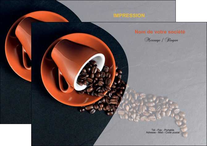 imprimer flyers bar et cafe et pub cafe tasse de cafe graines de cafe MIF31904
