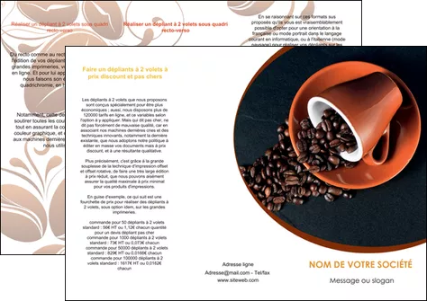 faire depliant 3 volets  6 pages  discotheque et night club cafe tasse de cafe graines de cafe MIFBE31942