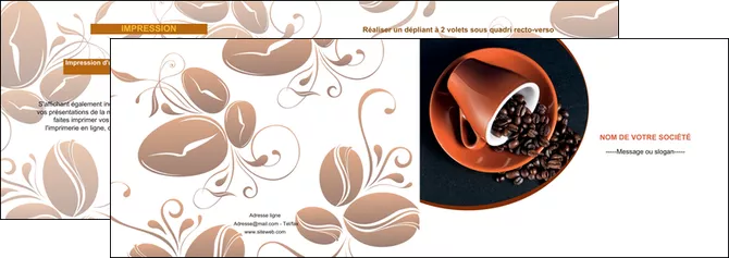 personnaliser modele de depliant 2 volets  4 pages  discotheque et night club cafe tasse de cafe graines de cafe MIFBE31956