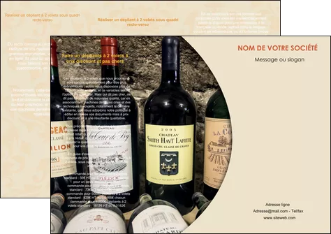 realiser depliant 3 volets  6 pages  vin commerce et producteur caviste vin vignoble MIFBE31998