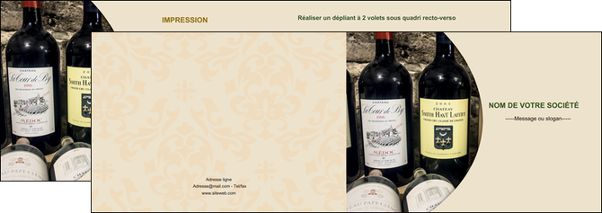 faire depliant 2 volets  4 pages  vin commerce et producteur caviste vin vignoble MFLUOO32012