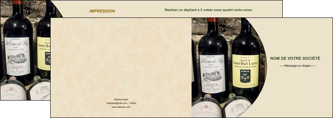 faire depliant 2 volets  4 pages  vin commerce et producteur caviste vin vignoble MLIGLU32012