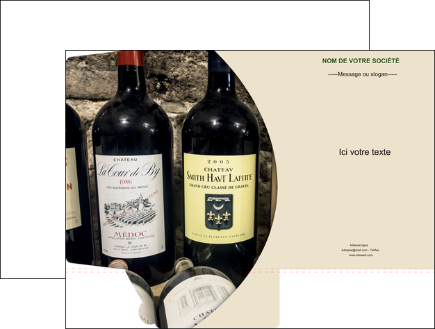 maquette en ligne a personnaliser pochette a rabat vin commerce et producteur caviste vin vignoble MIDBE32016