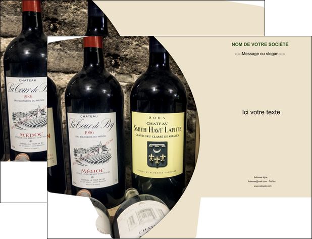 personnaliser modele de pochette a rabat vin commerce et producteur caviste vin vignoble MIS32018