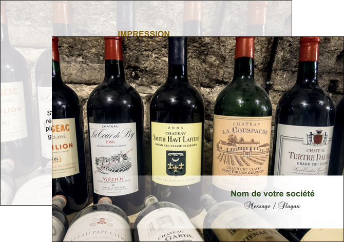 maquette en ligne a personnaliser flyers vin commerce et producteur caviste vin vignoble MIDCH32062
