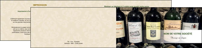 creer modele en ligne depliant 2 volets  4 pages  vin commerce et producteur caviste vin vignoble MLIGLU32078