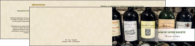 creer modele en ligne depliant 2 volets  4 pages  vin commerce et producteur caviste vin vignoble MLIGLU32078