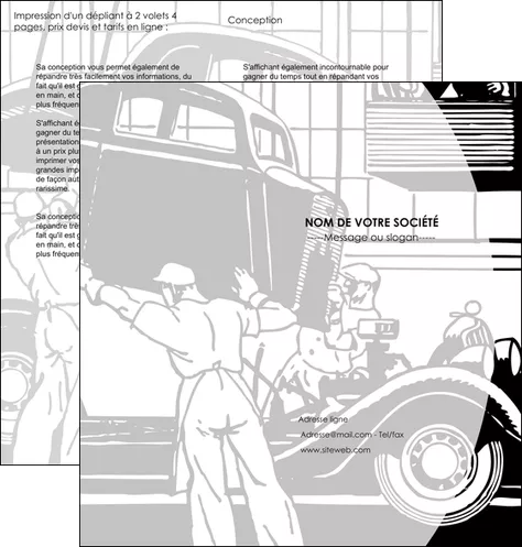 imprimerie depliant 2 volets  4 pages  garage concessionnaire automobile reparation de voiture MID32152