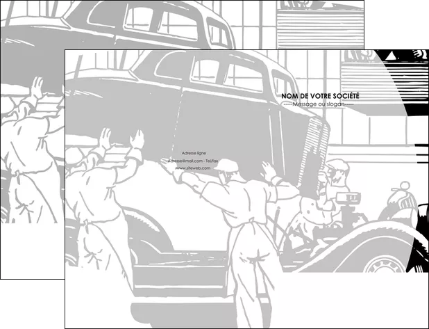 maquette en ligne a personnaliser pochette a rabat garage concessionnaire automobile reparation de voiture MIFBE32170