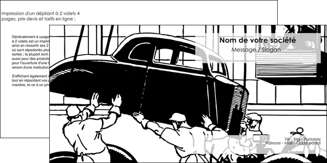 cree depliant 2 volets  4 pages  garage garagiste atelier de garagiste MLIGLU32350