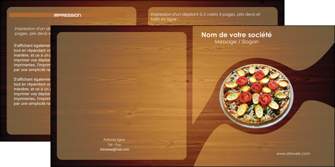 imprimer depliant 2 volets  4 pages  pizzeria et restaurant italien pizza pizzeria zone tampon MLGI32362