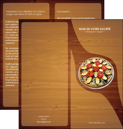 personnaliser maquette depliant 2 volets  4 pages  pizzeria et restaurant italien pizza pizzeria zone tampon MLGI32372
