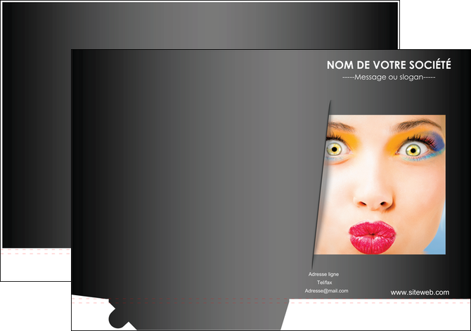 maquette en ligne a personnaliser pochette a rabat centre esthetique  maquillage beaute couleur MIF32560