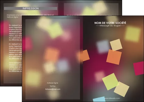 realiser depliant 2 volets  4 pages  abstrait design texture MLGI32634