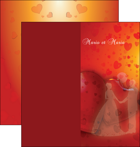 personnaliser maquette depliant 2 volets  4 pages  mariage noces faire part MLGI32930