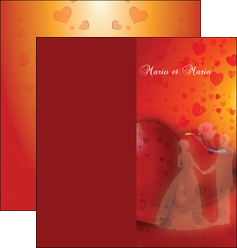 personnaliser maquette depliant 2 volets  4 pages  mariage noces faire part MLGI32930