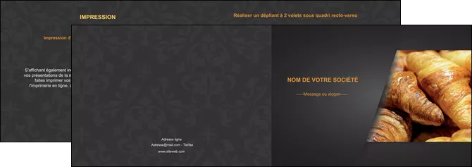 cree depliant 2 volets  4 pages  boulangerie maquette boulangerie croissant patisserie MLGI33108