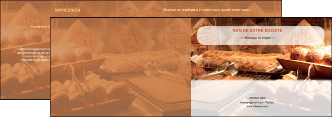 creation graphique en ligne depliant 2 volets  4 pages  patisserie pain brioches boulangerie MLIP33186