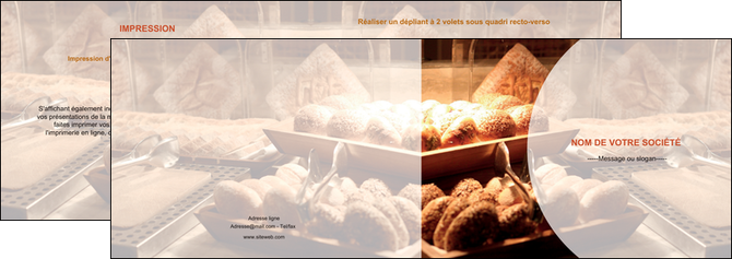 modele en ligne depliant 2 volets  4 pages  boulangerie pain brioches boulangerie MIF33276