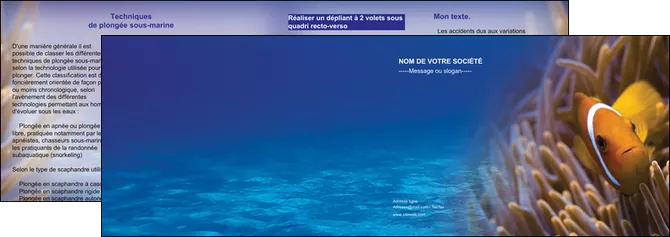 faire modele a imprimer depliant 2 volets  4 pages  paysage belle photo nemo poisson MLGI33460