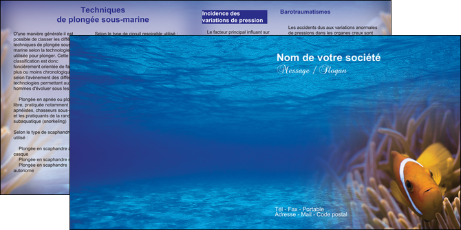 creation graphique en ligne depliant 2 volets  4 pages  paysage belle photo nemo poisson MIF33476