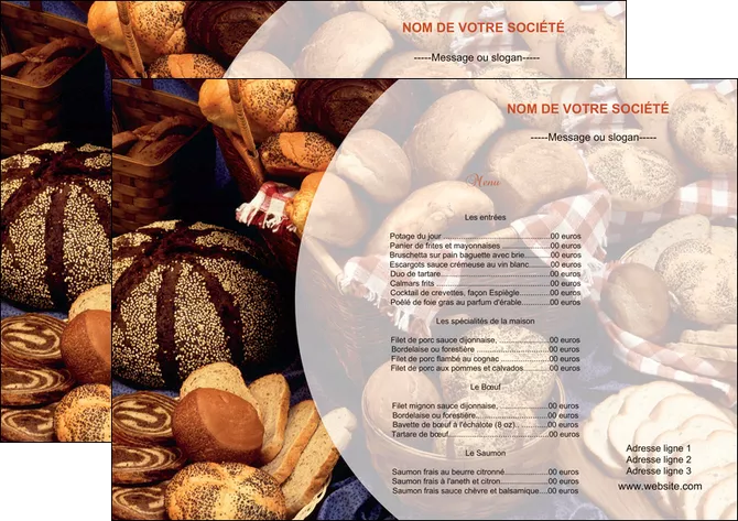 realiser set de table boulangerie pain brioches boulangerie MLGI33478
