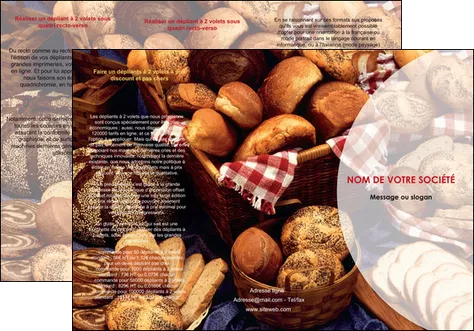 impression depliant 3 volets  6 pages  boulangerie pain brioches boulangerie MLIGLU33484