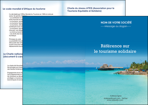 realiser depliant 2 volets  4 pages  paysage plage vacances tourisme MIDLU33812