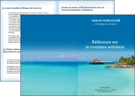 realiser depliant 2 volets  4 pages  paysage plage vacances tourisme MLGI33812