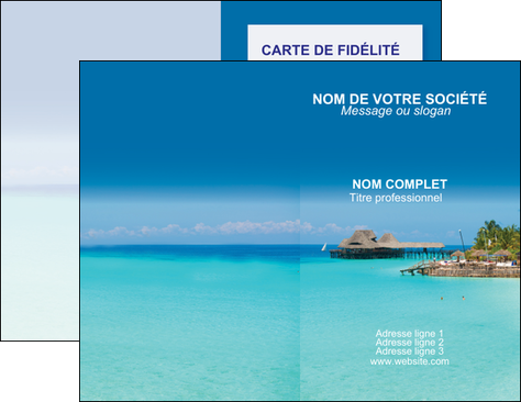 creer modele en ligne carte de visite paysage plage vacances tourisme MIFBE33820