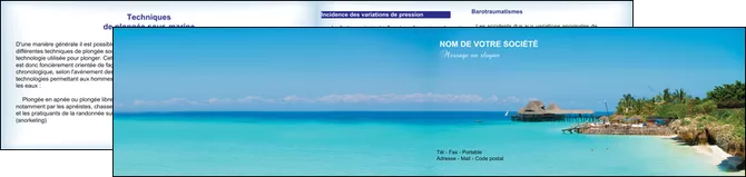 faire depliant 2 volets  4 pages  paysage plage vacances tourisme MIFCH33828