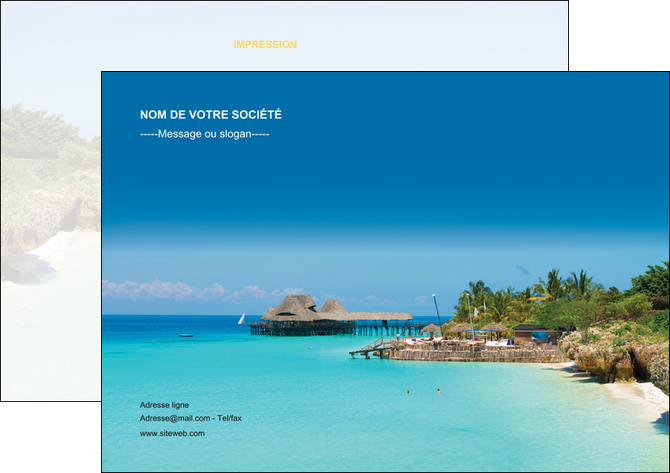 exemple flyers paysage plage vacances tourisme MIDLU33832
