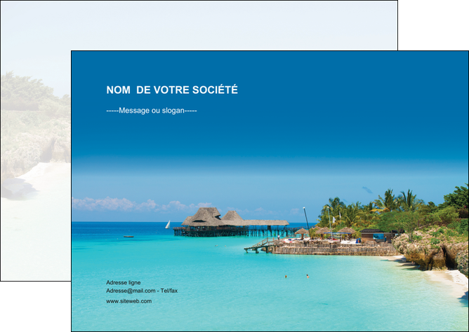 exemple flyers paysage plage vacances tourisme MIDCH33840