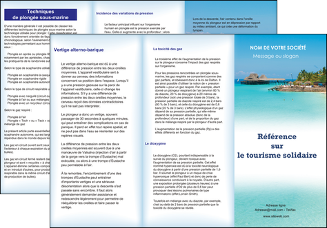 imprimerie depliant 3 volets  6 pages  paysage plage vacances tourisme MID33842