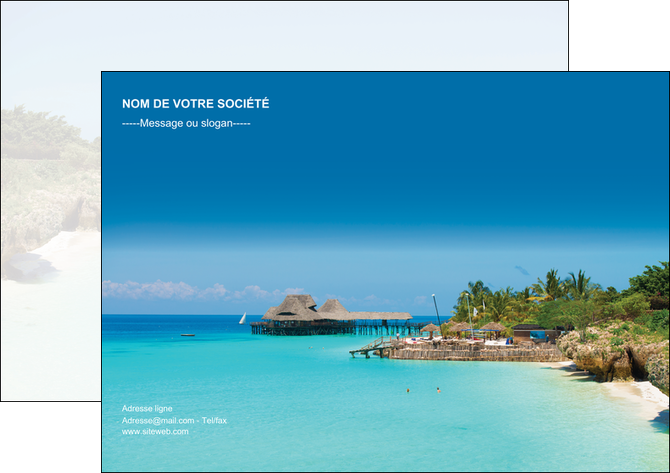 exemple affiche paysage plage vacances tourisme MID33850