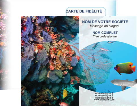 faire carte de visite chasse et peche plongeur corail poissons MIFBE33854
