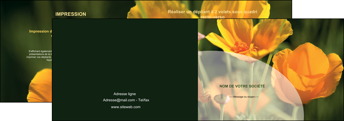 creer modele en ligne depliant 2 volets  4 pages  agriculture fleurs bouquetier horticulteur MIDLU34130