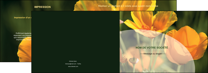 personnaliser modele de depliant 2 volets  4 pages  agriculture fleurs bouquetier horticulteur MIS34132