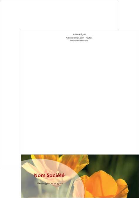 faire modele a imprimer tete de lettre agriculture fleurs bouquetier horticulteur MIDLU34142