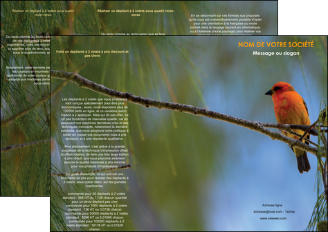 exemple depliant 3 volets  6 pages  paysage nature parc naturel animaux parc naturel des oiseaux MID34262