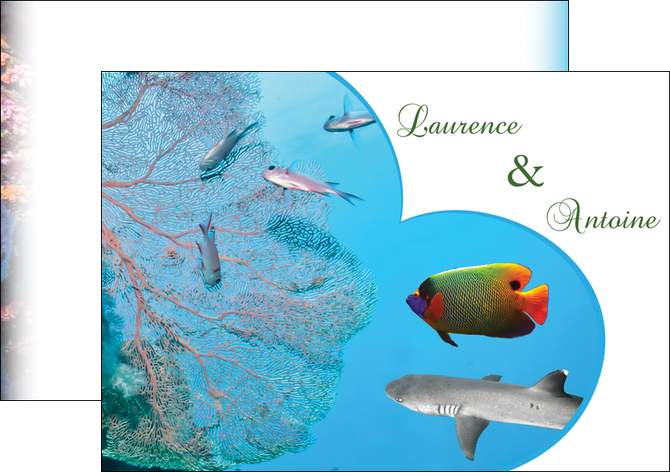 imprimerie flyers chasse et peche plongeur corail poissons MIDLU34442