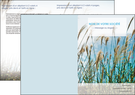 creation graphique en ligne depliant 2 volets  4 pages  paysage nature champs fleurs MLIP34678
