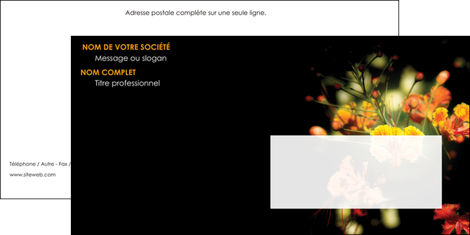 creation graphique en ligne enveloppe fleuriste et jardinage fleur luxe noire MMIF34794
