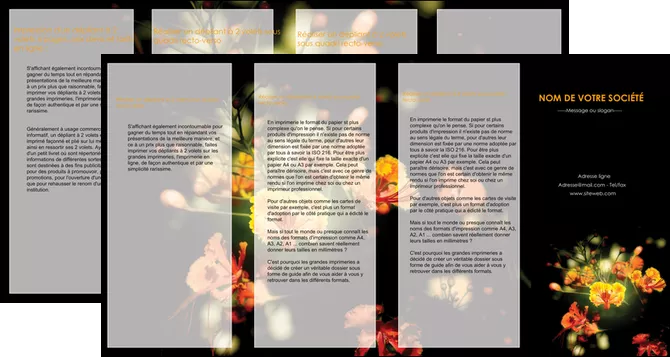 imprimerie depliant 4 volets  8 pages  fleuriste et jardinage fleur luxe noire MIFCH34798